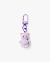 Load image into Gallery viewer, Purple Bear Flocked Charm
