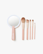 Load image into Gallery viewer, Compact Mirror and Makeup Brush Set
